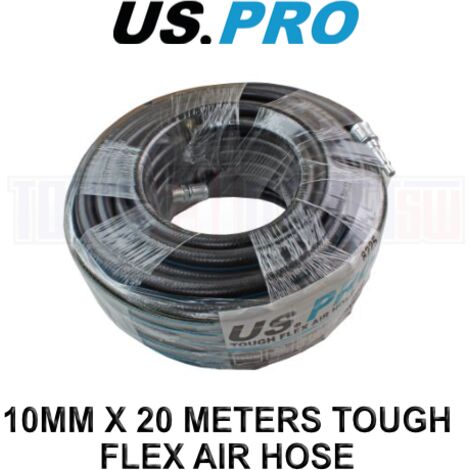 US PRO Air Hose 10MM x 20M 65ft Air Line Rubber Hose Compressor 3/8"" BSP 8225