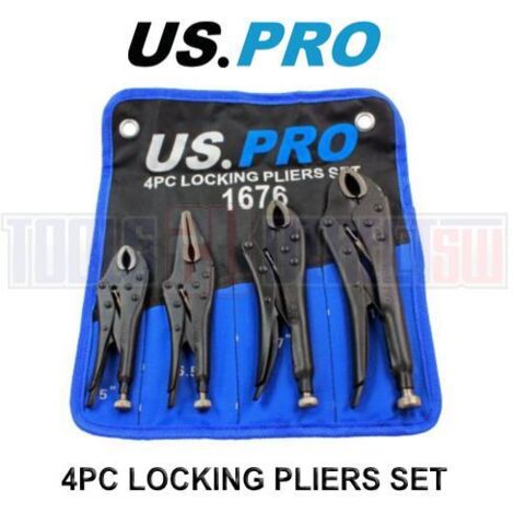 US PRO Locking Pliers 4PC Grip Wrench Set Vice Locking Lock Mole Grips 1676 (1/5)