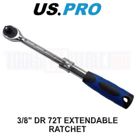 US PRO EXTENDABLE RATCHET 3/8"" TELESCOPIC REVERSIBLE QUICK RELEASE WRENCH 4053 (1/4)