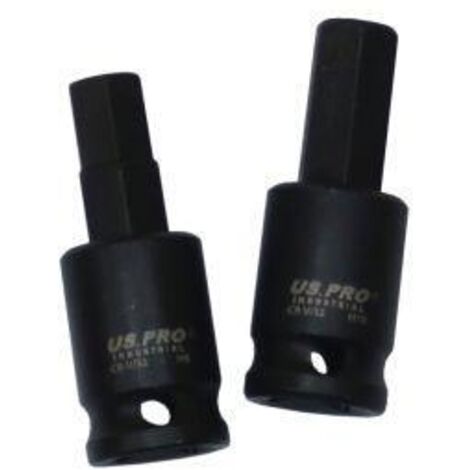 US PRO IMPACT HEX BIT Sockets Set 3/8" Drive Impact H2 To H10 Allen Key S2 Steel | UK
