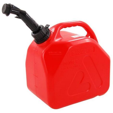 5L JERRY CAN FUEL PLASTIC PETROL DIESEL RED PORTABLE 5 LITRE AND SPOUT CT5927