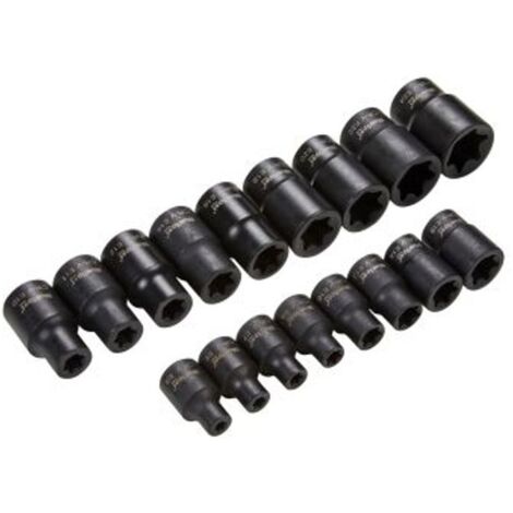 BLUESPOT Impact E Torx Extra Long 17pc 3/8"" & 1/2"" Bit Socket Set E5 - T24 01586 (1/3)
