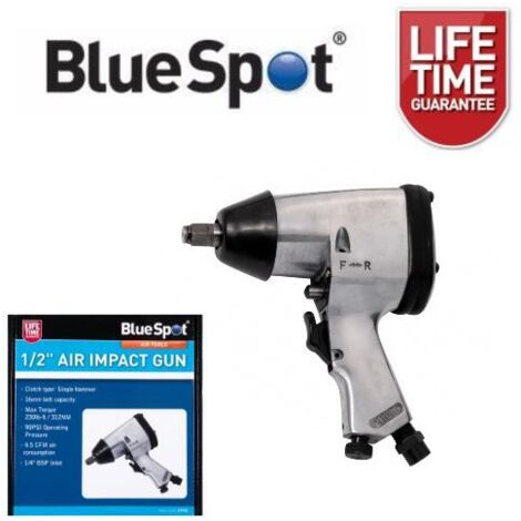 BLUESPOT AIR IMPACT WRENCH 1/2"" DRIVE RATCHET COMPRESSOR TOOL 07945 WARRANTY