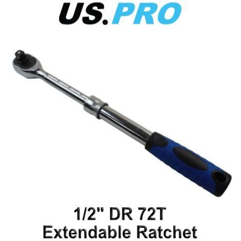 US PRO 1/2"" RATCHET QUICK RELEASE TELESCOPIC EXTENDABLE REVERSIBLE WRENCH 4155 (1/3)