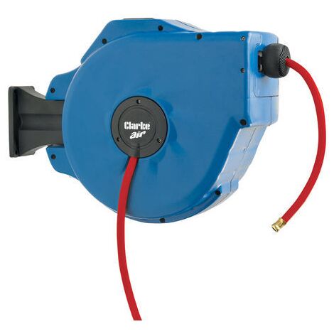 Air hose reel 50ft 3/8" retractable – 300psi max pressure – Wall mountable – 1/4" BSP connectors – CAR15PC – Clarke (1/5)