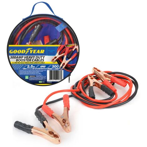 GOODYEAR JUMP LEADS 2.5M 300AMP 2.5 METRES BOOSTER CABLES CAR VAN IN BAG 900045 (1/5)