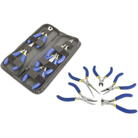 Mini Plier Set Bent Nose Pliers Needle Nose 5pc Straight Bent Angled Plier PL299 (1/5)