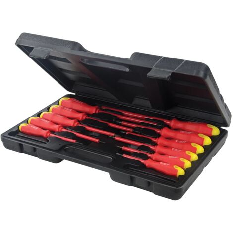 Silverline Screwdriver Set 11pc Insulated Electrician Screwdrivers Case 918535