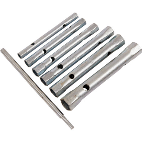 TUBULAR BOX SPANNER 6PC WRENCH SOCKET SET & BAR 10mm-17mm HEAVY DUTY K1150 (1/4)