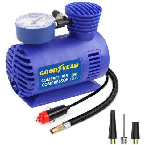 GOODYEAR AIR COMPRESSOR 12V MINI CAR VAN BIKE TYRE INFLATOR AIR BED PUMP 900009 (1/5)