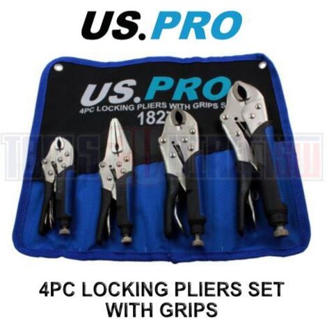 US PRO Locking Pliers 4pc Mole Grips Adjustable Wrench Vice Grips Pliers 1827