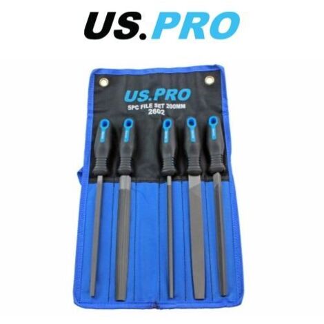 US PRO 5 Piece Steel Engineers File Set 200mm (8") 2602 (1/4)