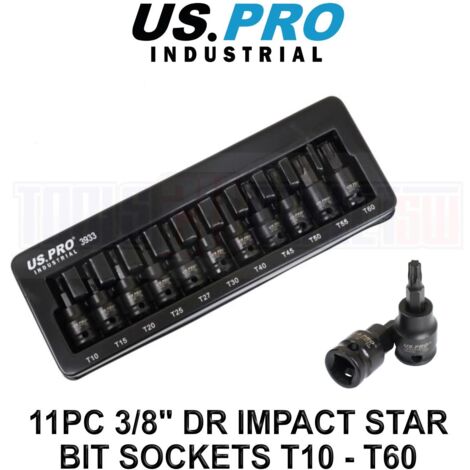 Set Magnétique 11 Embouts Torx – T10 à T60, Embouts 0.6cm Et 1cm, Laser Tools 8898