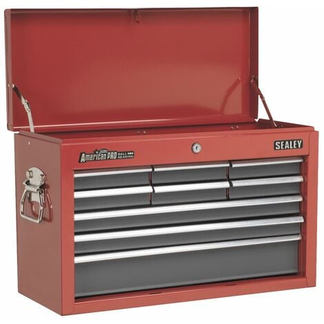 Sealey Topchest 9 Drawer with Ball-Bearing Slides - Red/Grey AP22509BB