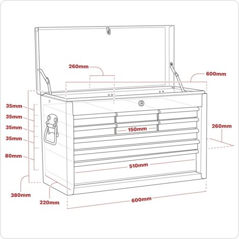 Sealey Topchest 9 Drawer with Ball-Bearing Slides - Red/Grey AP22509BB