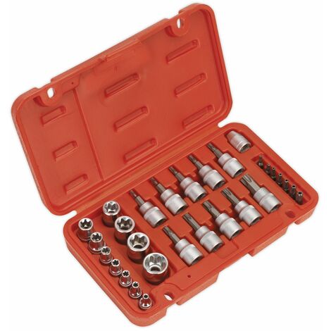 Sealey TRX-Star Socket & Security Bit Set 29pc 1/4Sq & 3/8Sq Drive AK6193