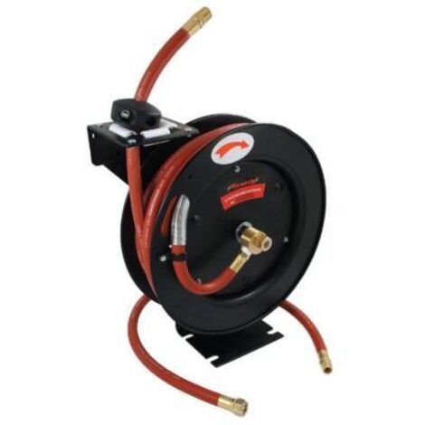 Retractable Air Hose Reel 50ft 3/8"" BSP Spring Rewind Wall Mountable AT077 (1/4)