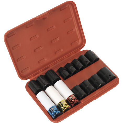 Sealey Impact Alloy Wheel Nut Socket Removal Set 15pc 1/2Sq Drive AK5615M (1/5)