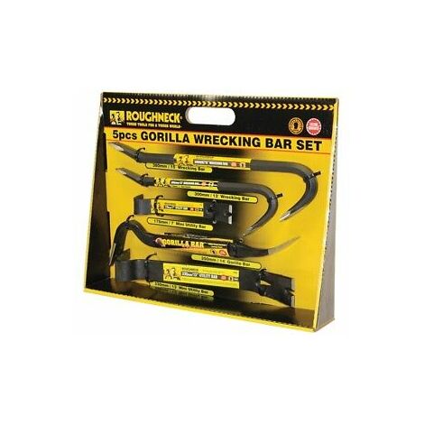 Heavy Duty 5pc Roughneck Gorilla Wrecking Bar Pry Bar Crowbar Set Kit ROU64961DB