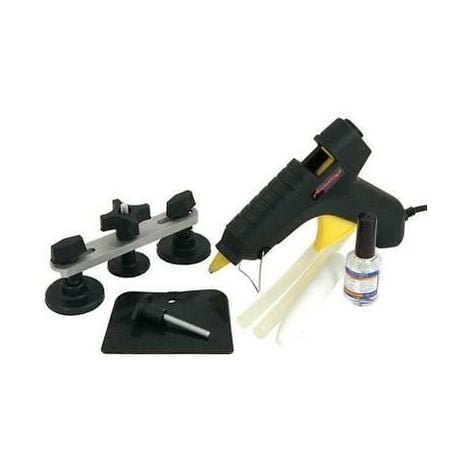 VEVOR 25 PCS Dent Removal Kit, Auto Body Paintless Dent Removal Tools Kit  with Bridge Puller, Puller Tabs, Hot Melt Glue Gun, Glue Sticks, Dent  Puller