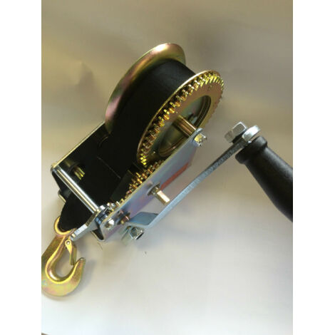 2000LB 8M 1T MANUAL BOAT MARINE TRAILER HAND POWERED WINCH WEBBING STRAP & HOOK (1/4)