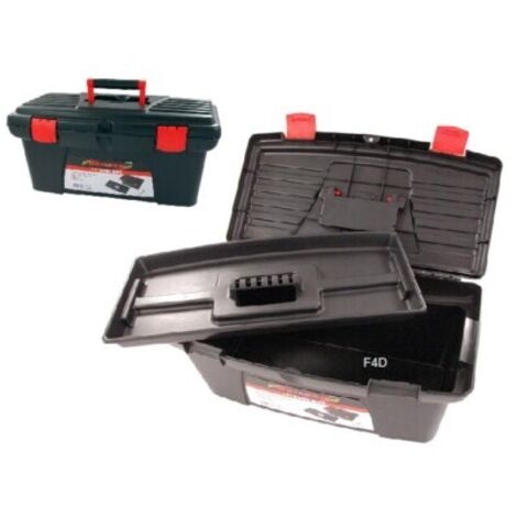 19"" PLASTIC TOOL BOX CHEST BAG STORAGE BAG CASE & TRAY HEAVY DUTY CT4381 (1/4)