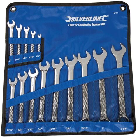 SILVERLINE SPANNER SET WRENCH 14PC AF IMPERIAL STUBBY COMBINATION SP52