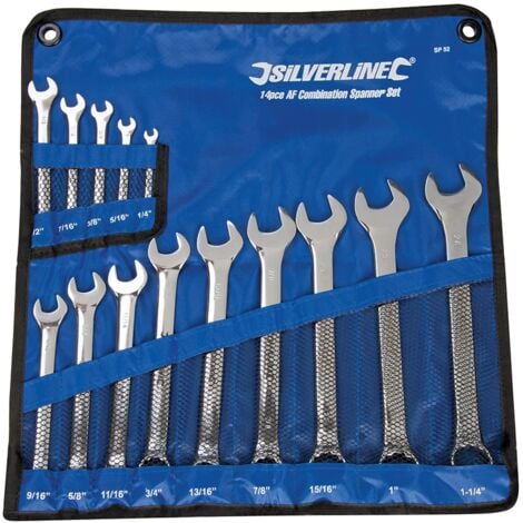 SILVERLINE SPANNER SET WRENCH 14PC AF IMPERIAL STUBBY COMBINATION SP52