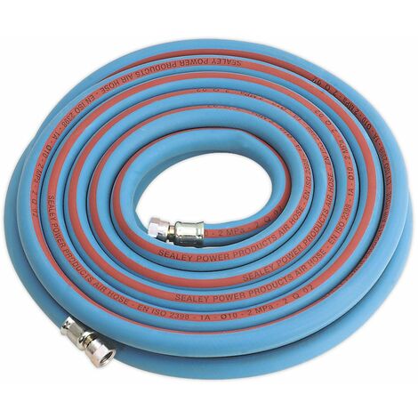 Sealey Air Hose 10m x �10mm with 1/4BSP Unions Extra-Heavy-Duty AH10R/38
