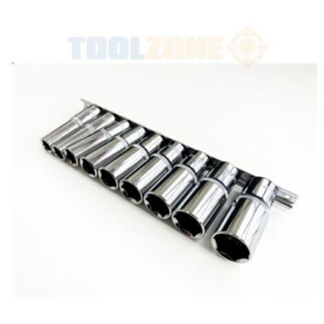 10PC DEEP SOCKET SET 1/2"" DRIVE AF IMPERIAL LONG REACH 1/2""-1"" ON RAIL SS219 NEW (1/3)