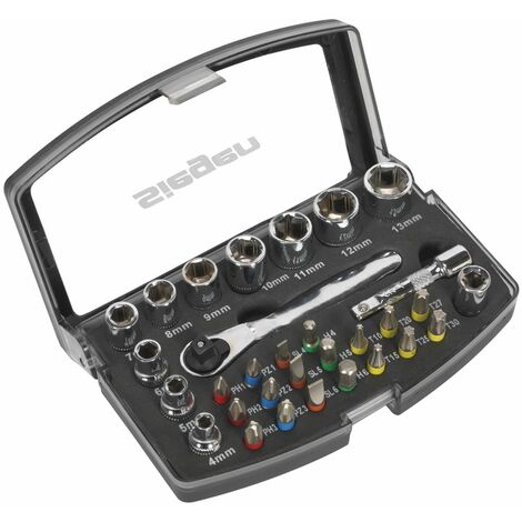 Sealey Socket & Bit Set 31pc 1/4Sq Drive S01036