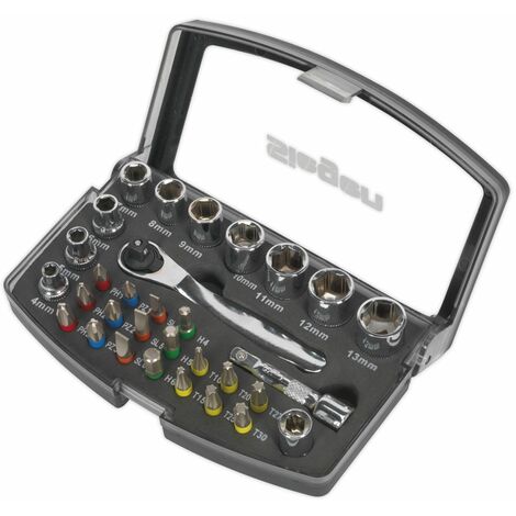 Sealey Socket & Bit Set 31pc 1/4Sq Drive S01036