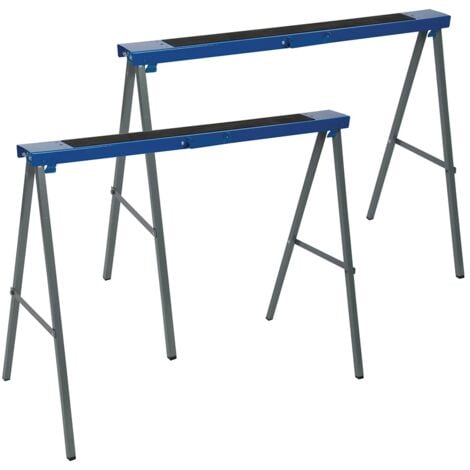 Silverline Saw Horse Trestles Twin Pack Stands Max 250kg Capacity 783160
