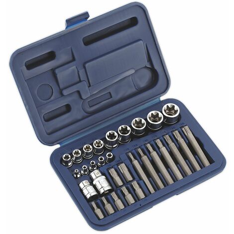 Sealey TRX-Star Socket & Bit Set 30pc 1/4, 3/8 & 1/2Sq Drive AK619