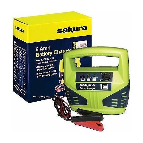 12V PORTABLE 12 VOLT 6 AMP 6A CAR VAN UPTO 1.8 LITRE 4X4 BATTERY CHARGER SS3630 (1/5)