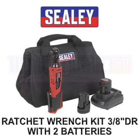 Sealey Ratchet Wrench Kit 3/8""Sq Drive 12V SV12 Series - 2 Batteries CP1202KIT