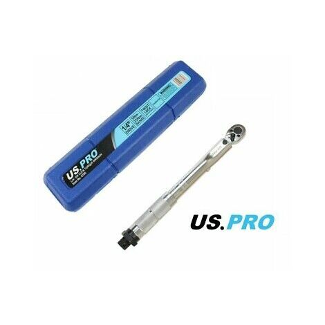 US PRO 1/4 DRIVE CLICK TORQUE WRENCH 5-25NM CV STEEL RATCHET GARAGE TOOL 6795