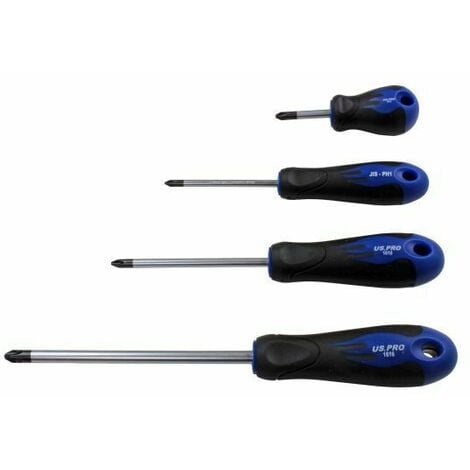 US PRO JIS Screwdriver Set 4pc Japanese Industry Standard PH1 PH2 PH3 1616