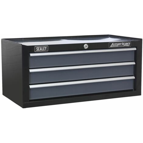 Sealey Mid-Box 3 Drawer with Ball-Bearing Slides - Black/Grey AP3503TB