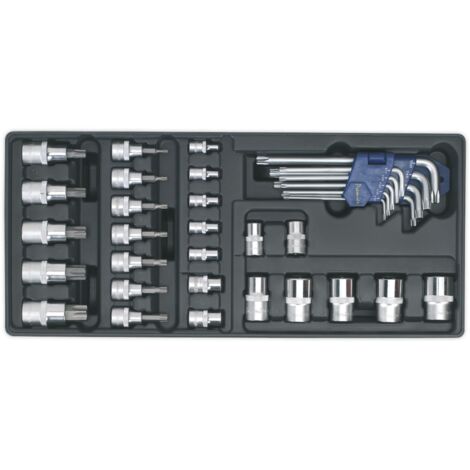 Sealey Premier TRX-Star Key, Socket Bit & Socket Set with Tool Tray 35pc TBT08