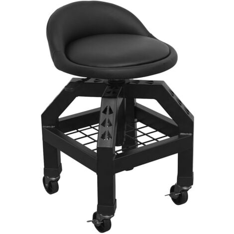 Sealey Premier Industrial Pneumatic Creeper Stool with Adjustable Height Swivel Seat & Back Rest SCR03B