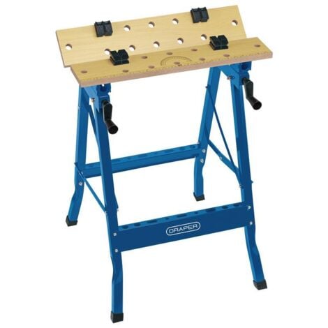 Draper Work Bench Tilt Clamp Fold Down Table Workbench Saw Horse 600mm 09951