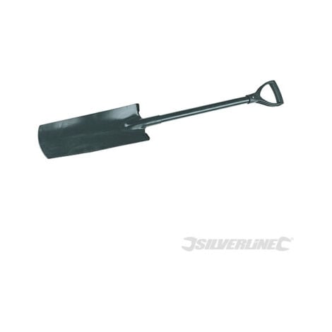 Silverline Drainage Spade Steel Handle Post Hole Trench 1150mm Shovel Tool GT38