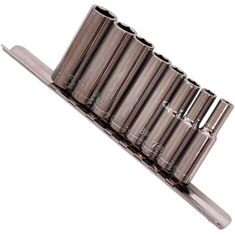 DEEP SOCKET SET 9PC 1/4"" DRIVE METRIC LONG REACH 5.5-12MM WARRANTY I6400