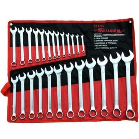 SPANNER SET 25PC FULLY POLISHED COMBINATION METRIC WRENCH RING HEAVY DUTY CT0795