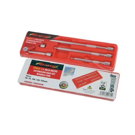 EXTENSION BAR SET 5PC 1/4"" DRIVE WOBBLE SOCKET RATCHET BAR 50-225MM 1231 (1/5)