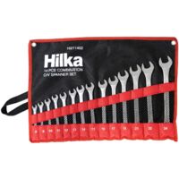 HILKA SPANNER SET 14PC METRIC COMBINATION WRENCH 8-24MM IN CASE 16211402