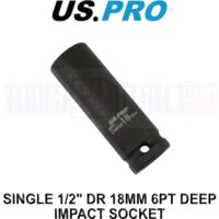 US PRO Single 18mm Deep Impact Socket Metric 1/2" Drive 3754
