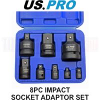 US PRO IMPACT SOCKET SET 8PC 1/4"" 3/8"" 1/2"" 3/4"" 1"" REDUCER ADAPTOR 3477