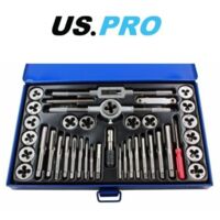 US PRO 40PC TAP AND DIE SET METRIC WRENCH CUTS M3-M12 BOLTS ENGINEERS KIT 2620